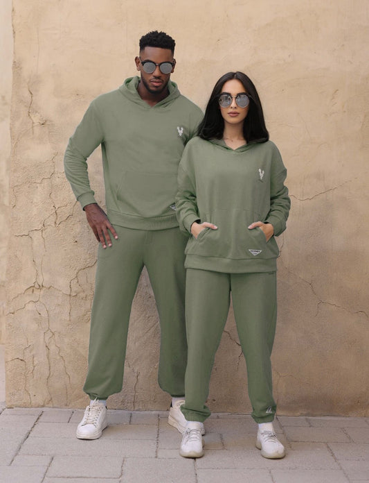 “Two” Hoodie & Jogger Sets for Men and Women - Green